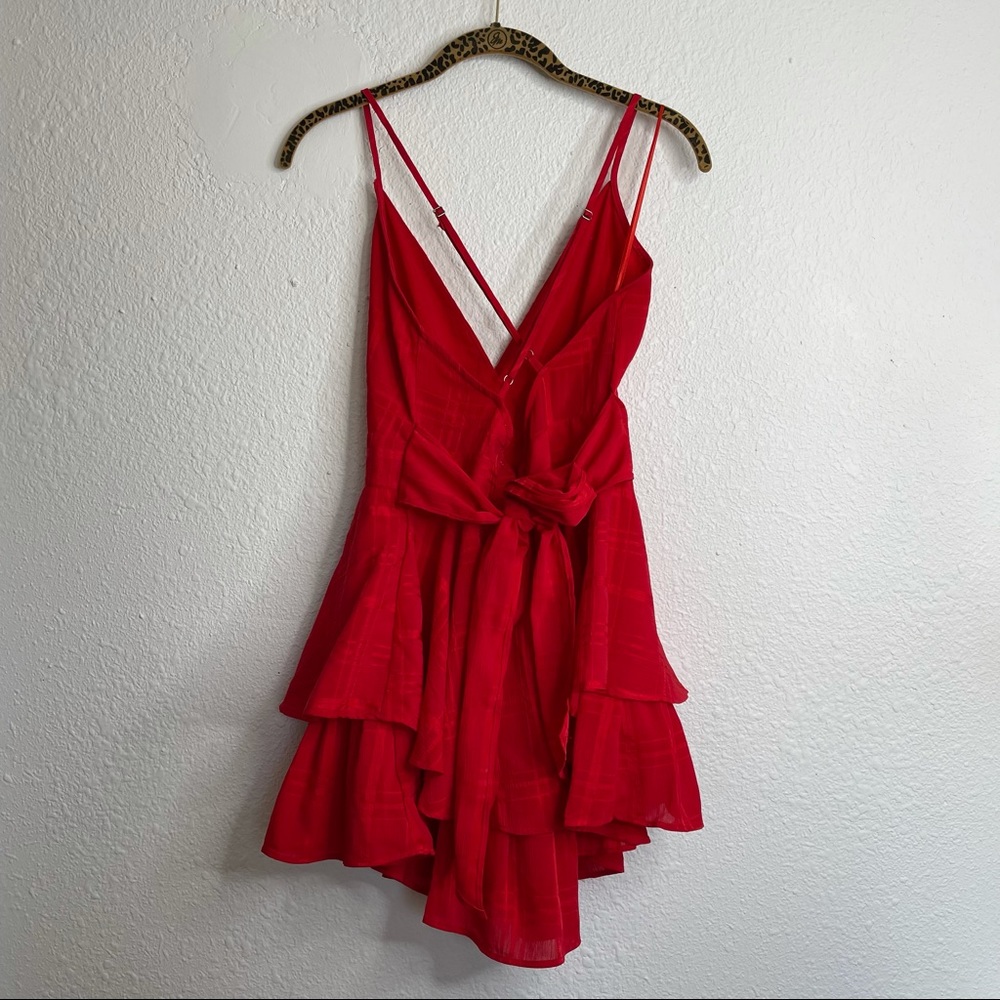 Princess Polly Red Ruffled Romper - Picture 6 of 9